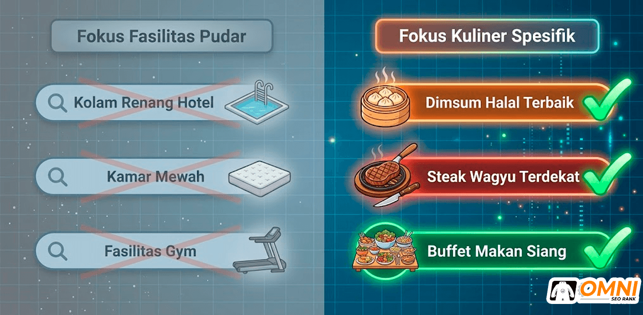 Riset Keyword Fokus pada Menu Makanan Bukan Fasilitas Kamar