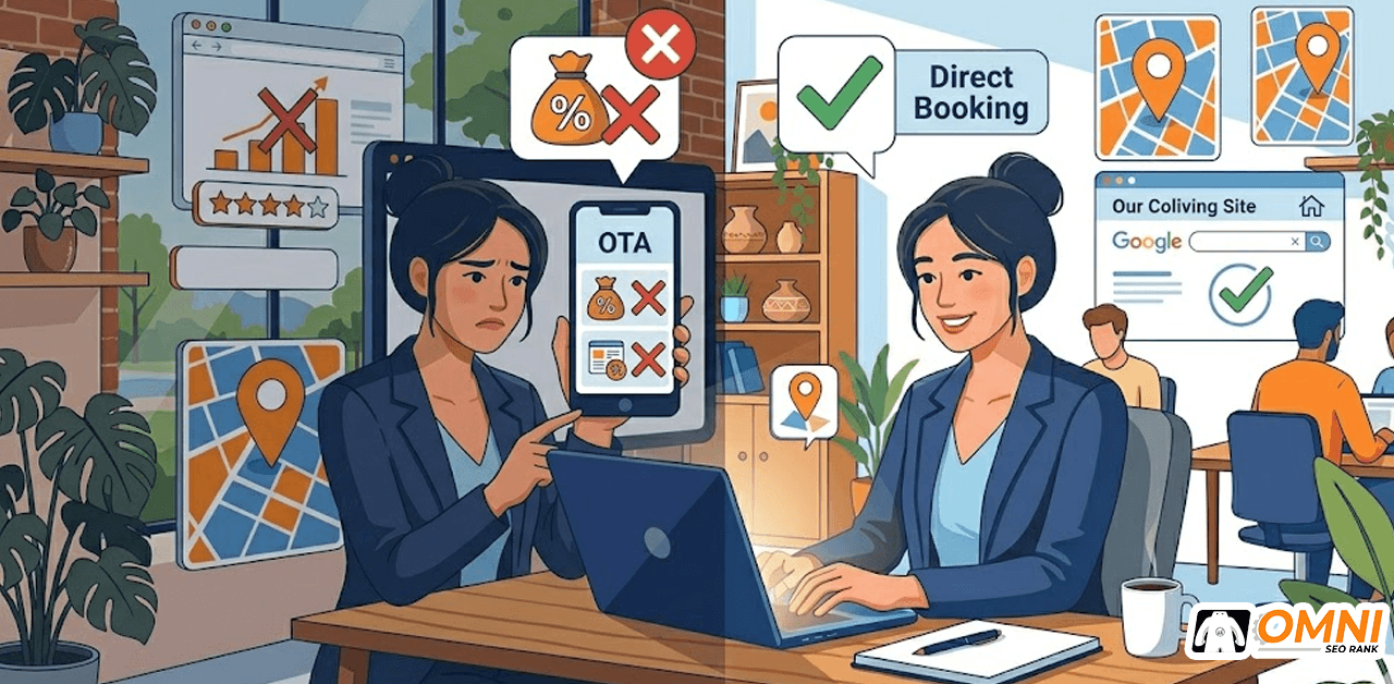 Perbandingan ketergantungan platform agregator vs direct booking lewat SEO untuk coliving space