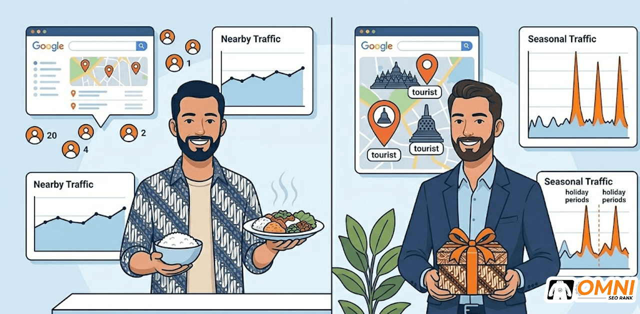 Perbandingan karakteristik SEO bisnis kuliner
biasa dengan bisnis oleh-oleh kuliner