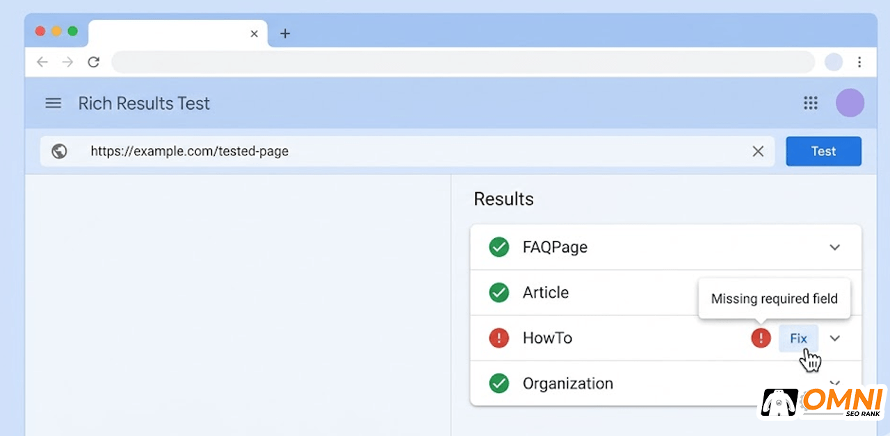 Cara validasi schema markup menggunakan Google Rich Results Test