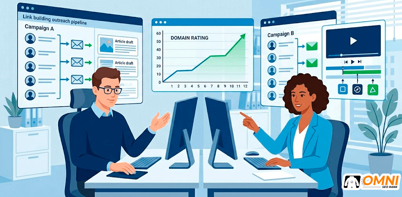 Dua jalur link building berjalan paralel di siklus kedua framework SEO 12 bulan