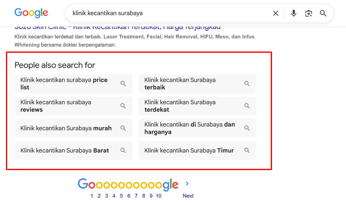 related searches klinik kecantikan surabaya