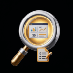 Ikon 3D magnifying glass yang merepresentasikan tahap Discovery dalam metodologi GEO Omnirank